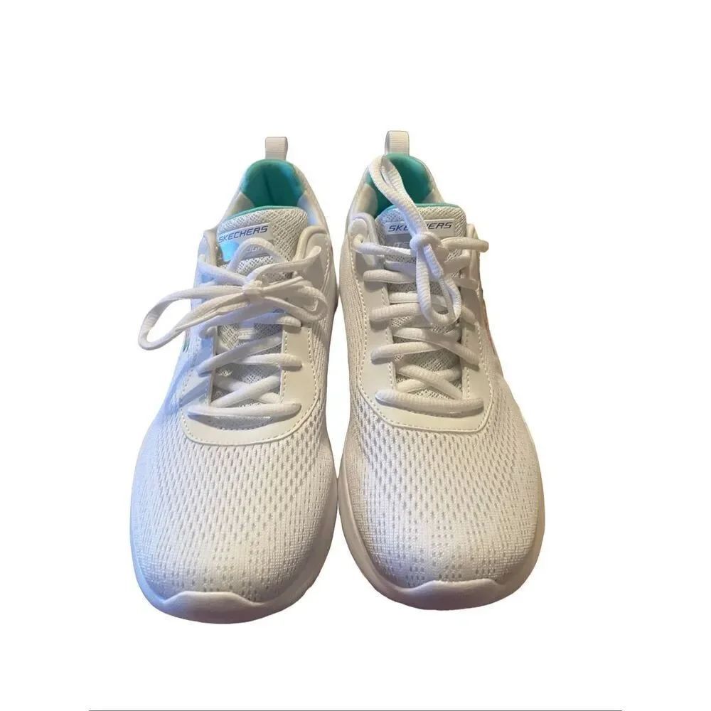 Skechers Womens White Skech-Air Dynamight Laid Out Sneakers Shoes Size 8